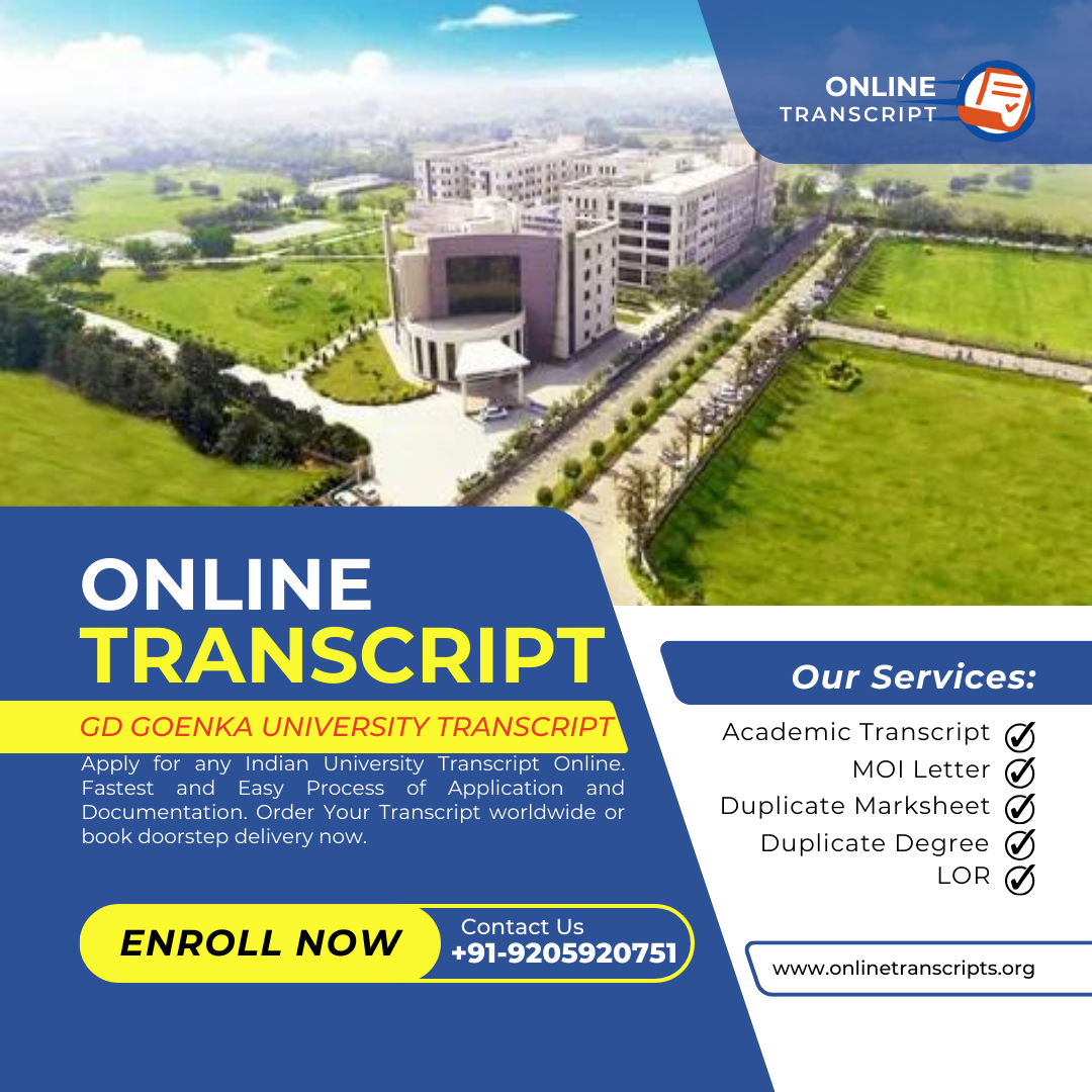 Gd Goenka University Transcript Online Online Transcripts