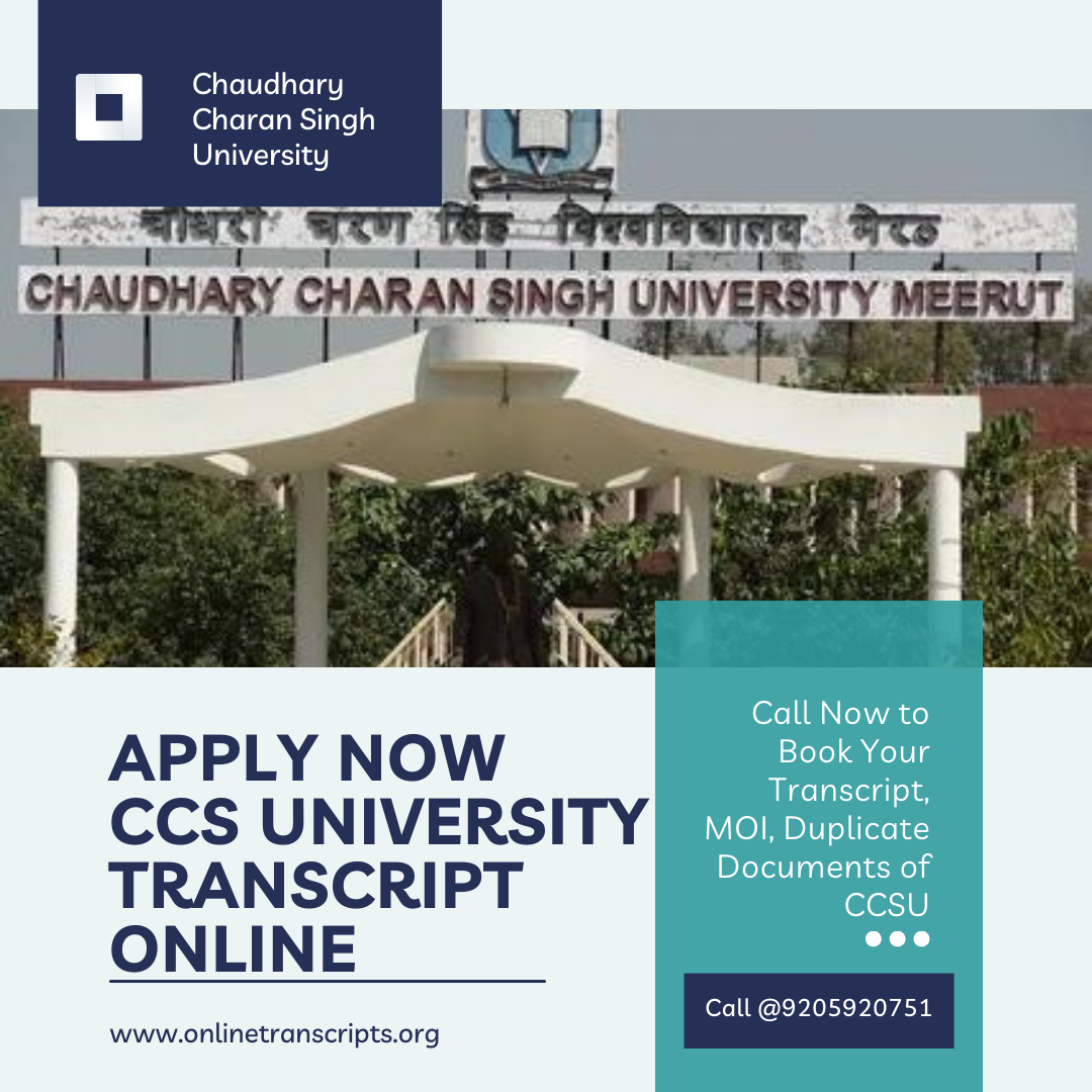 Chaudhary Charan Singh University Transcript Online - Online Transcripts