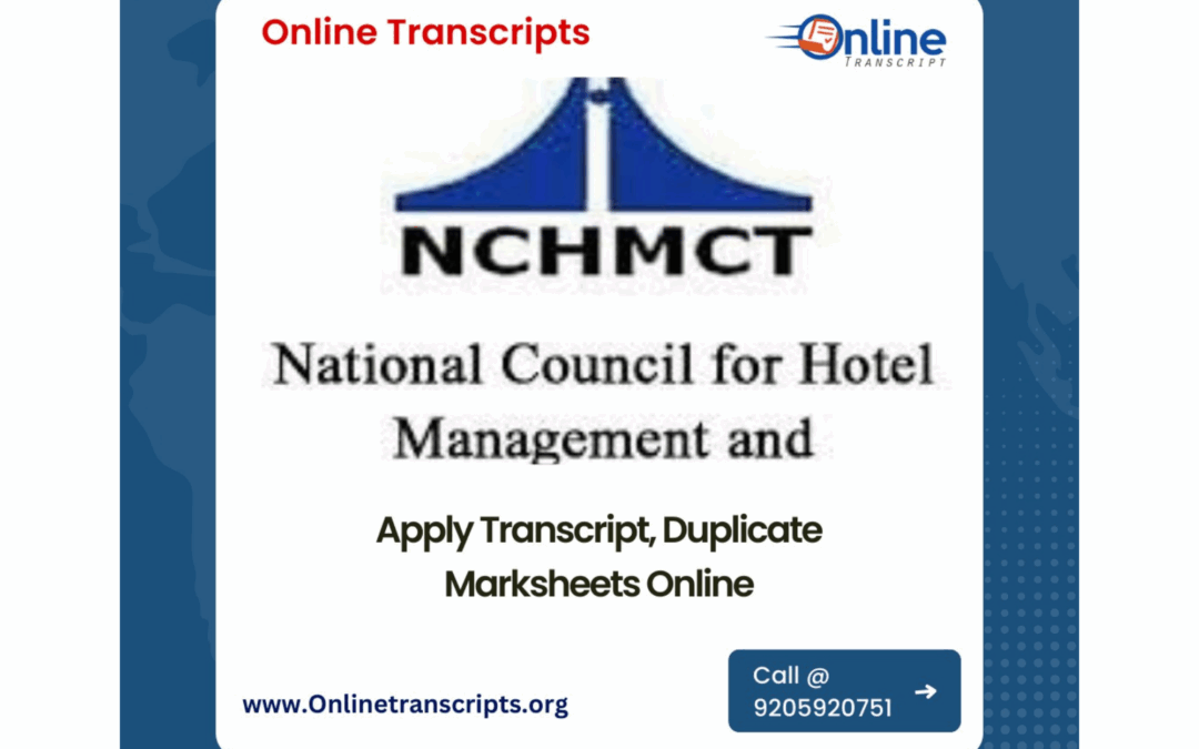 What is the fee for transcript processing at National Council for Hotel Management and Catering Technology (NCHMCT)?