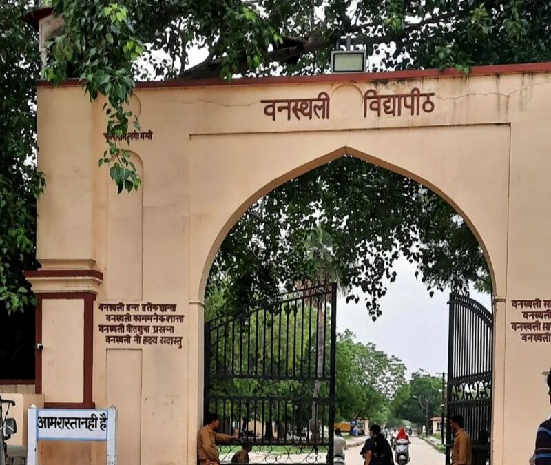 What is the format of the Banasthali Vidyapith Transcript?